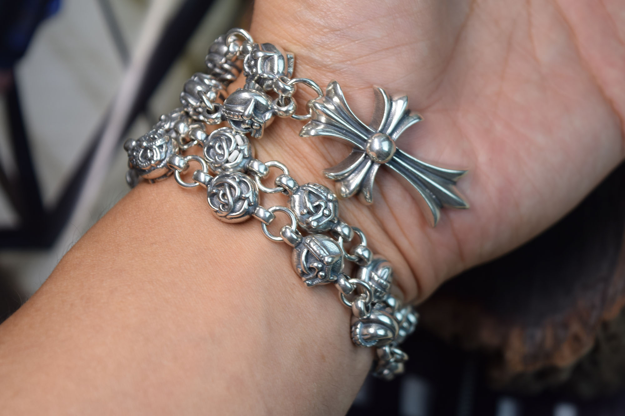 CHROME HEARTS 크롬하츠st 오리지날 925 ChokeChainNecklaceTinyCH Plus (正品구성품포함) 10