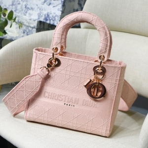 DIOR 디올 2023 자수 레이디 D-LITE 미듐 24CM