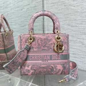 Dior 디올 2023 자수 레이디 D-LITE 미듐 24CM