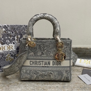 Dior 디올 2023 자수 레이디 D-LITE 미듐 24CM