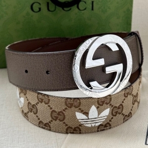 GUCCI ADIDAS 구찌 아디다스 2023 콜라보 벨트 폭 4cm (금장,은장)