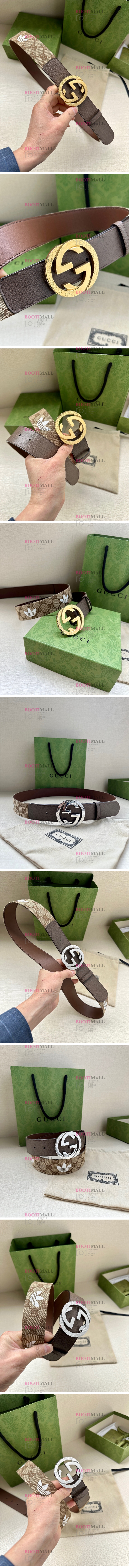 GUCCI ADIDAS 구찌 아디다스 2023 콜라보 벨트 폭 4cm (금장,은장) 1