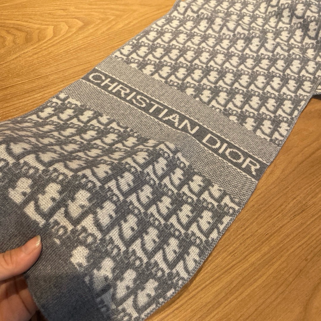 Dior 디올 그레이 자카드 로고 양모 머플러 3