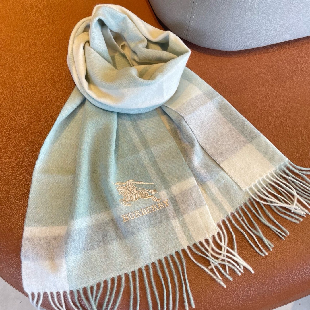 Burberry 버버리 체크 캐시미어 머플러 민트 6