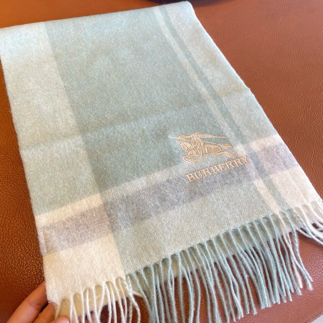 Burberry 버버리 체크 캐시미어 머플러 민트 8