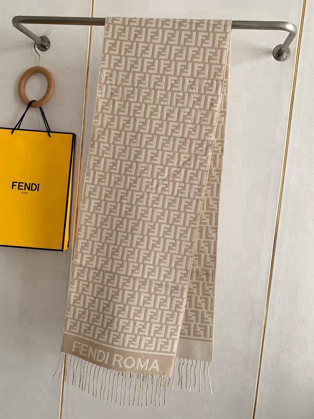 Fendi 펜디 FF 로고 울 머플러 6