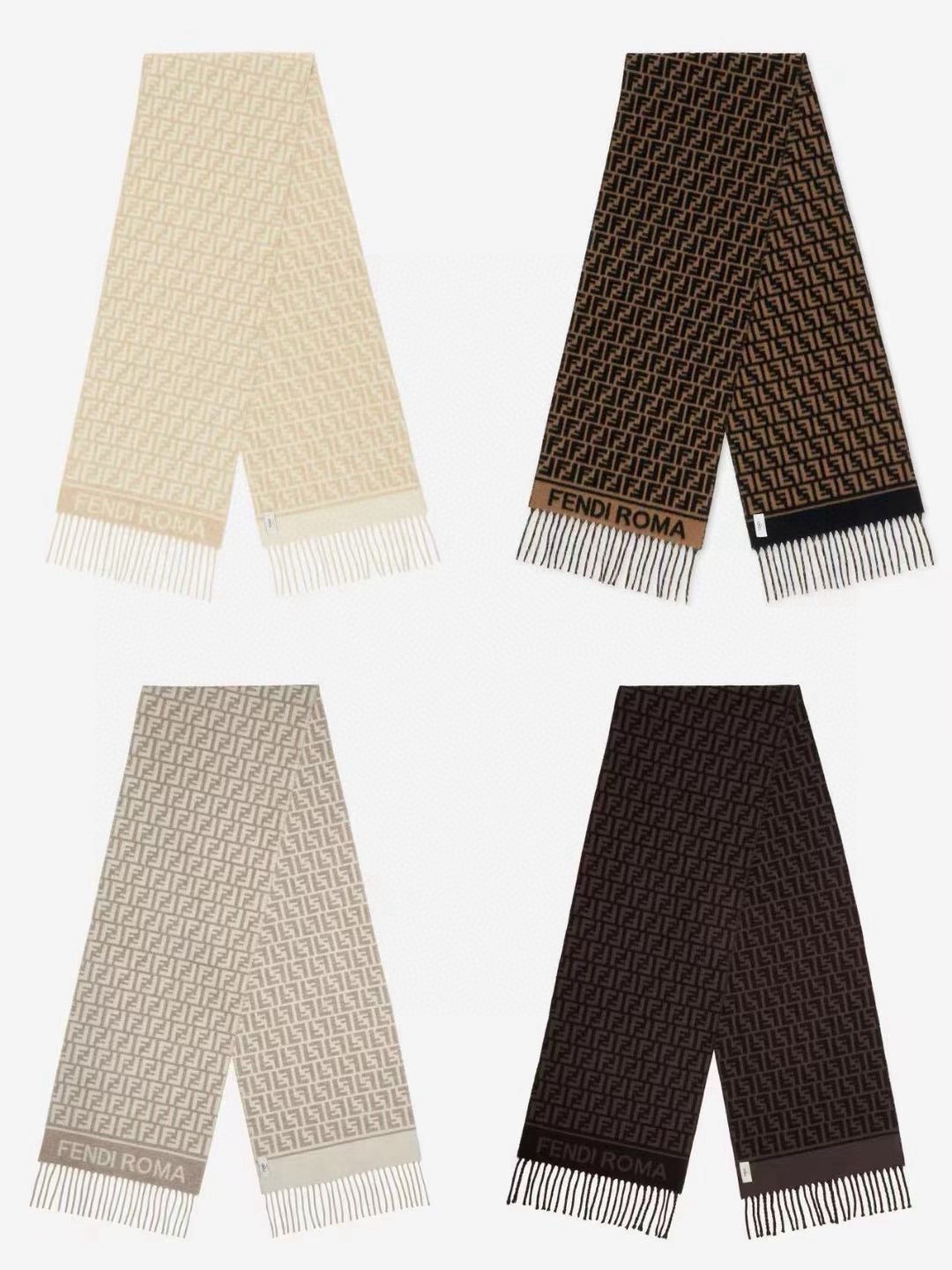 Fendi 펜디 FF 로고 울 머플러 9