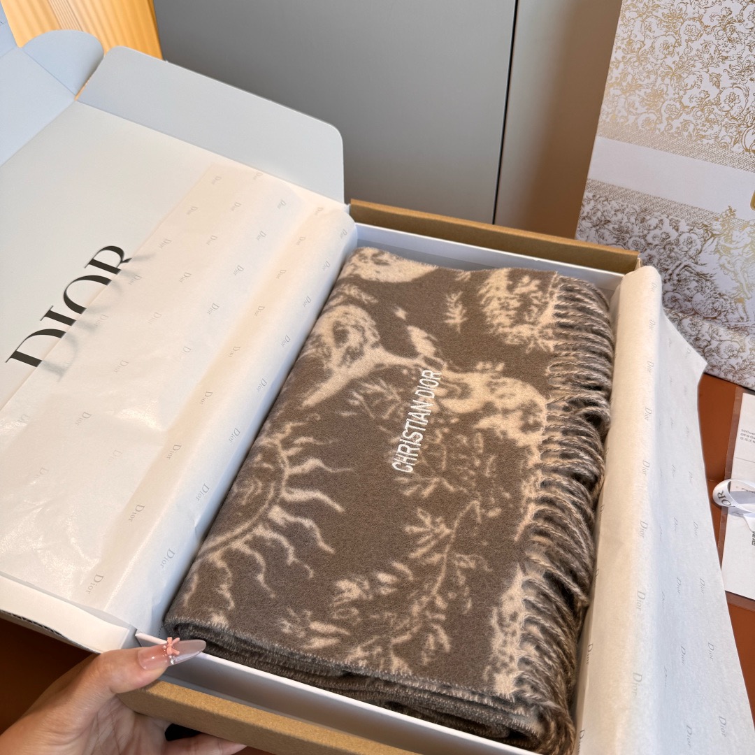 DIOR 디올 2025 태양 모티브 양모 머플러 4