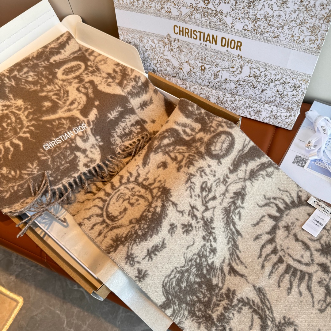 DIOR 디올 2025 태양 모티브 양모 머플러 7