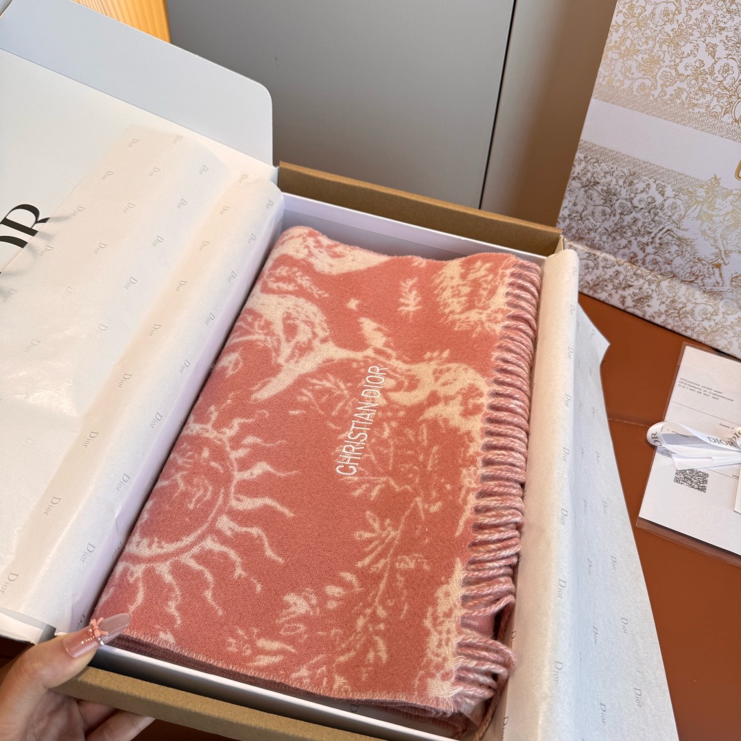 DIOR 디올 2025 태양 모티브 양모 머플러 4