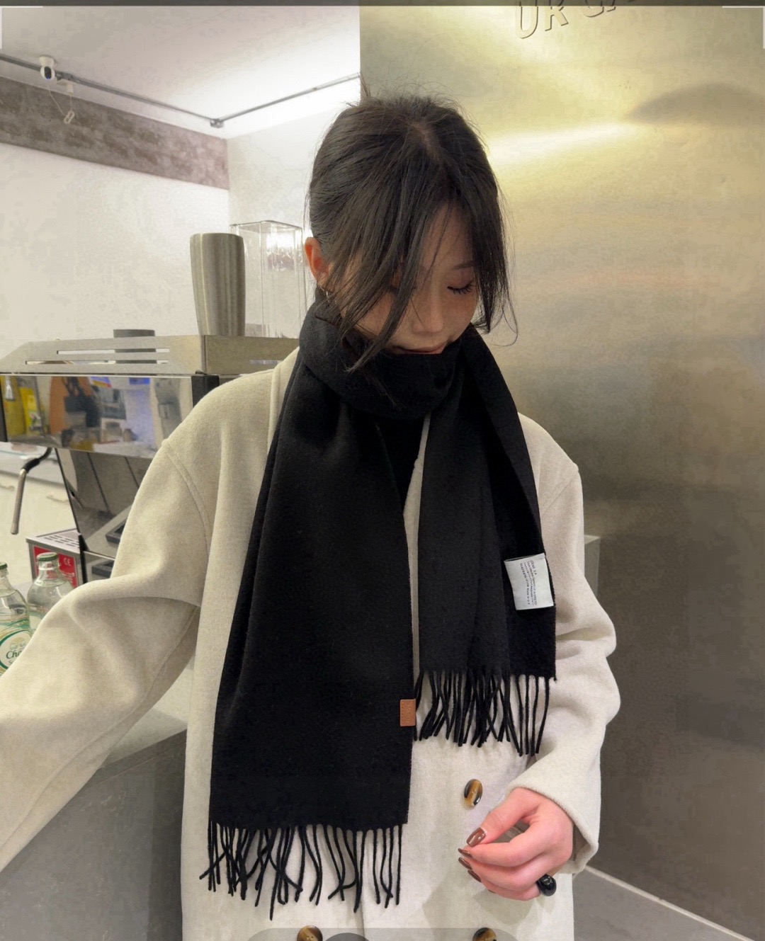 Saint Laurent 여성 하이넥 로고 니트 풀오버 3