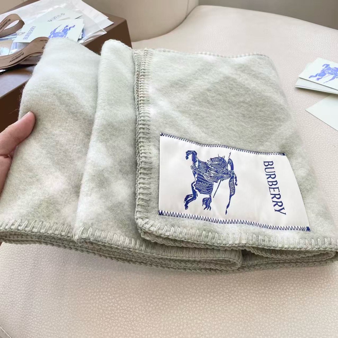 BURBERRY 버버리 체크 울 머플러 담요 4