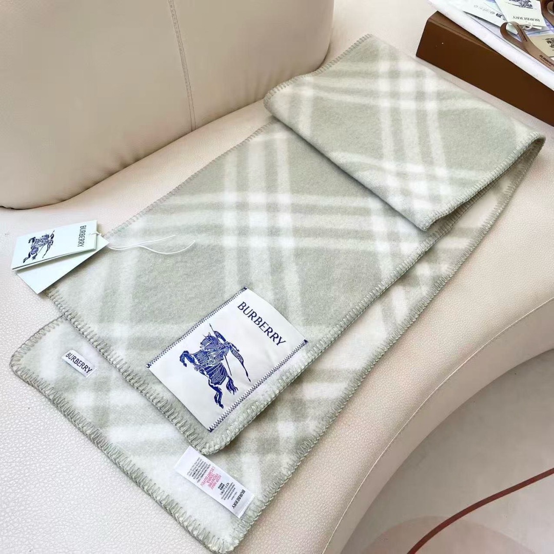 BURBERRY 버버리 체크 울 머플러 담요 5