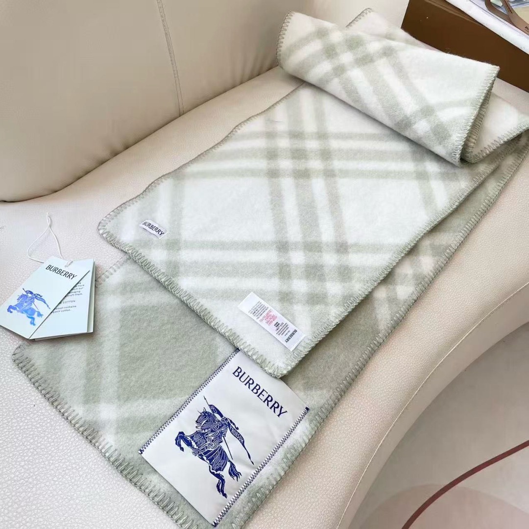 BURBERRY 버버리 체크 울 머플러 담요 6