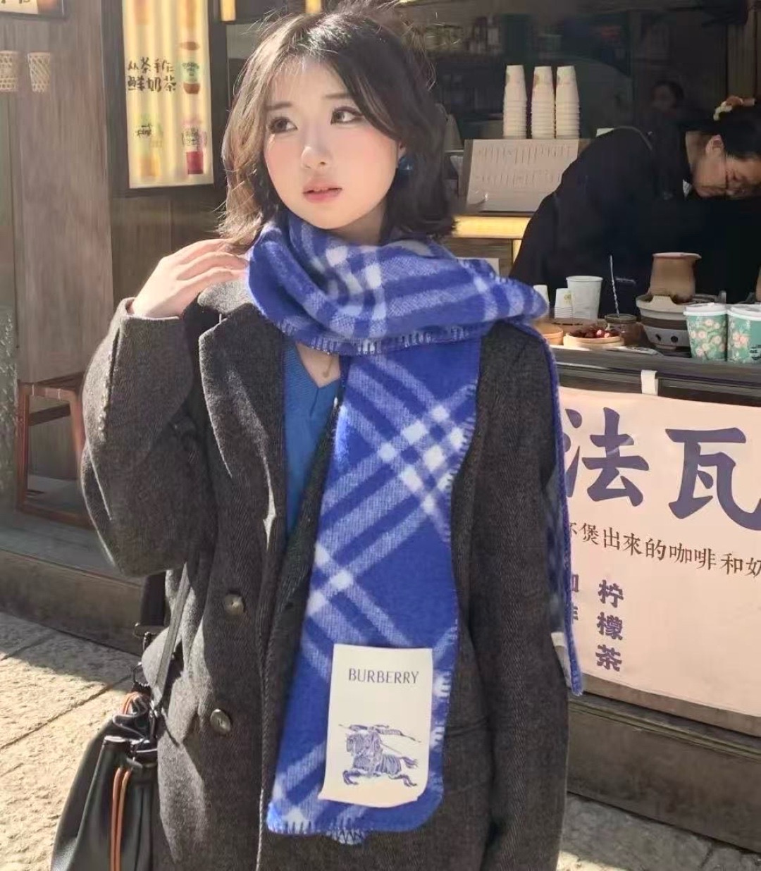 BURBERRY 버버리 체크 울 머플러 담요 1