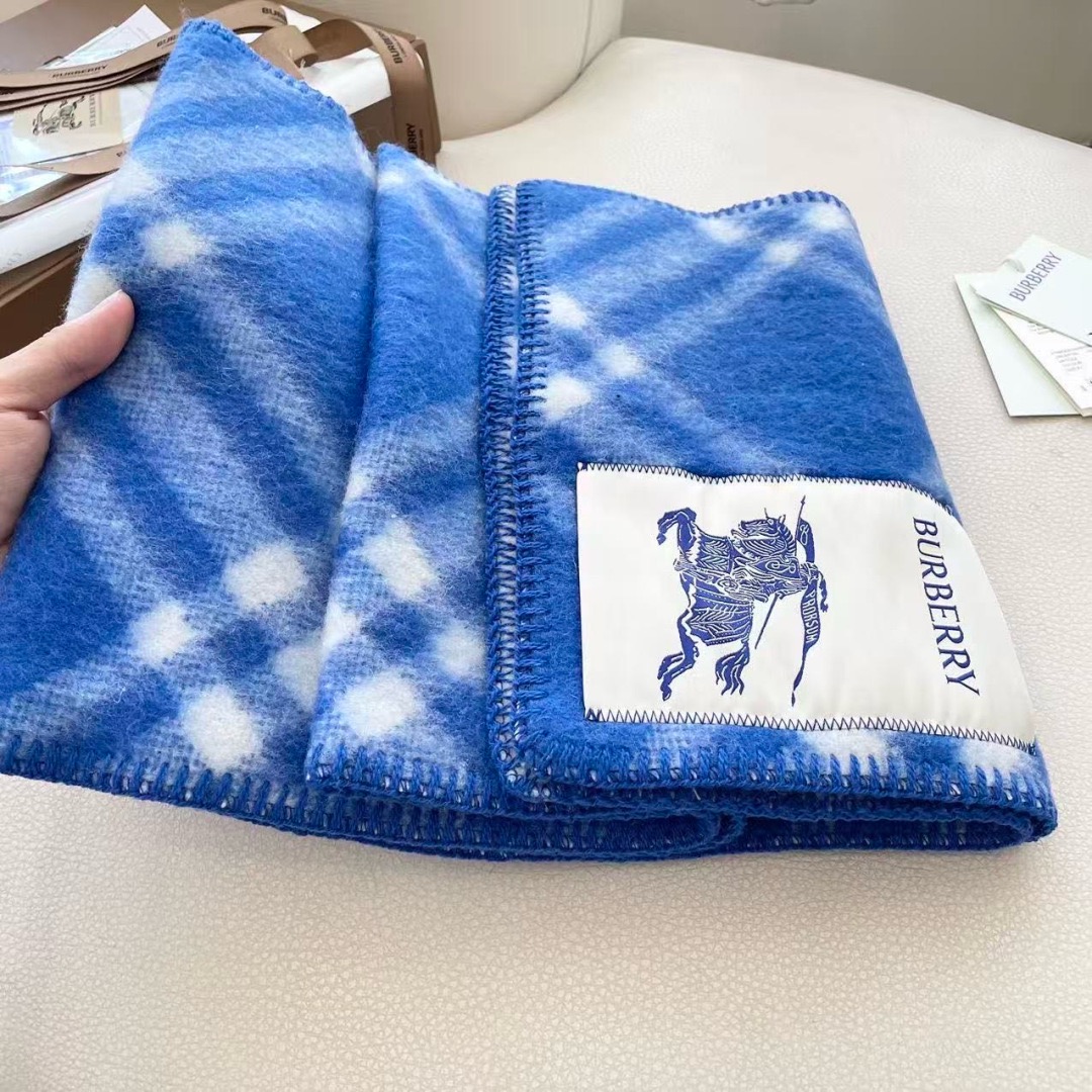 BURBERRY 버버리 체크 울 머플러 담요 4