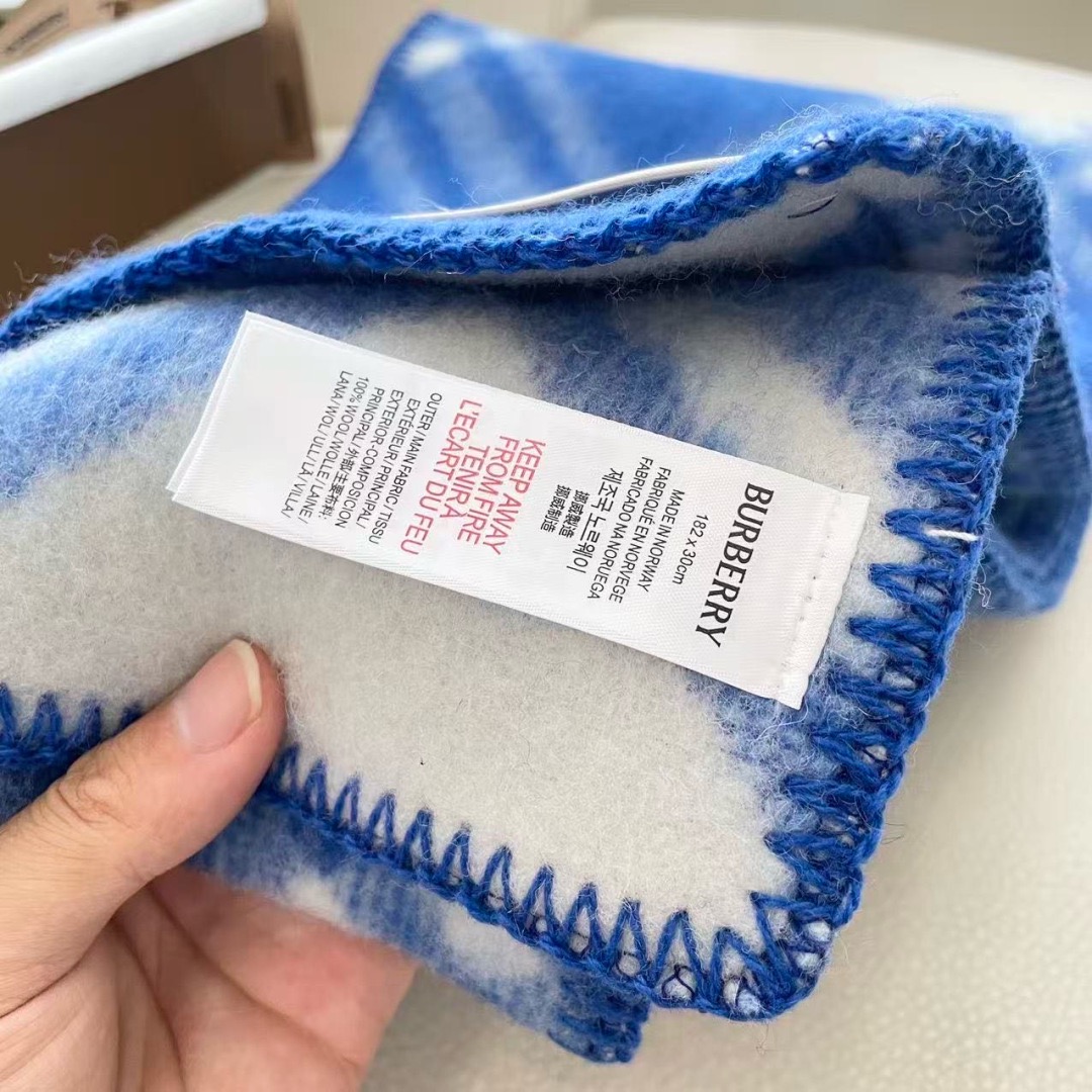 BURBERRY 버버리 체크 울 머플러 담요 8