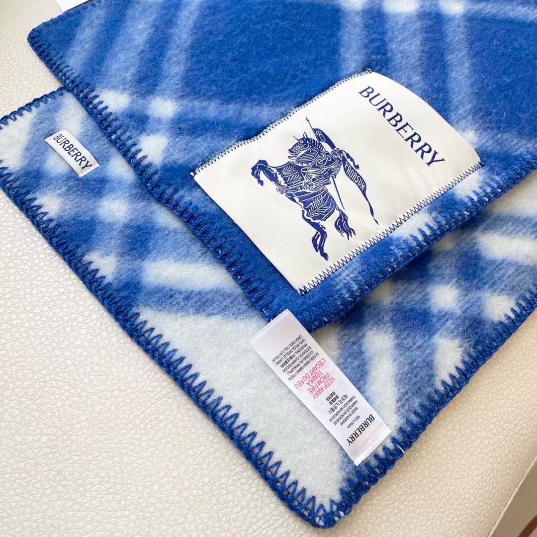 BURBERRY 버버리 체크 울 머플러 담요 9