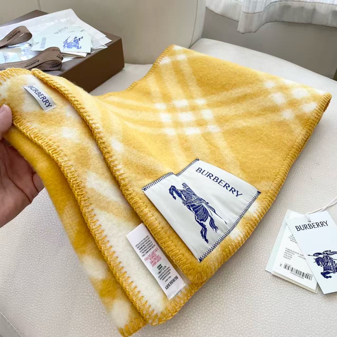 BURBERRY 버버리 체크 울 머플러 담요 3