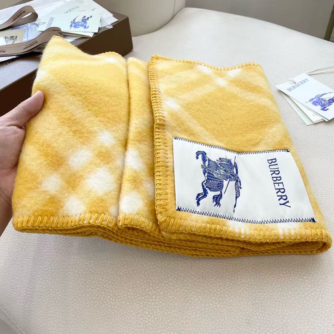 BURBERRY 버버리 체크 울 머플러 담요 4
