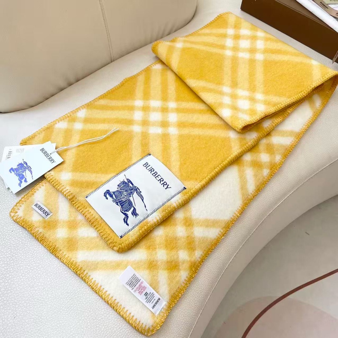 BURBERRY 버버리 체크 울 머플러 담요 5
