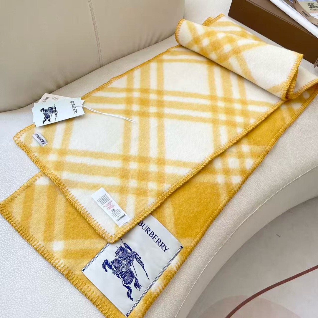 BURBERRY 버버리 체크 울 머플러 담요 6