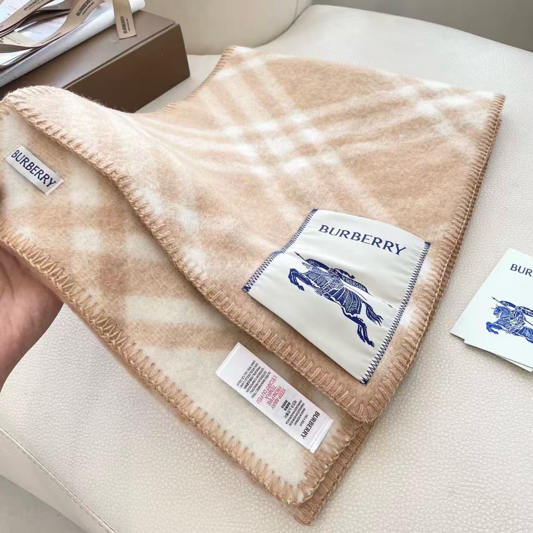 BURBERRY 버버리 체크 울 머플러 담요 1