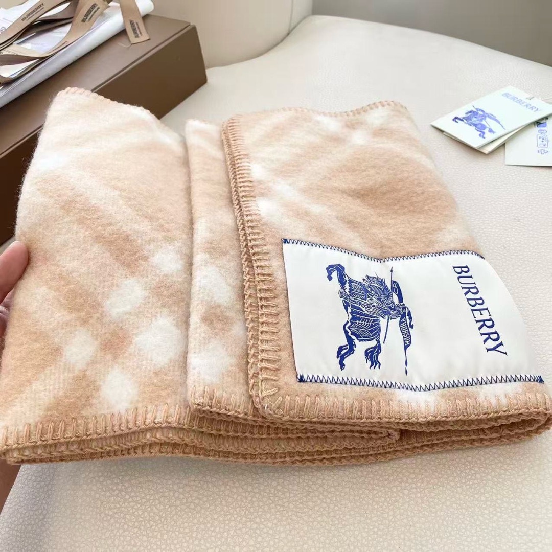 BURBERRY 버버리 체크 울 머플러 담요 2