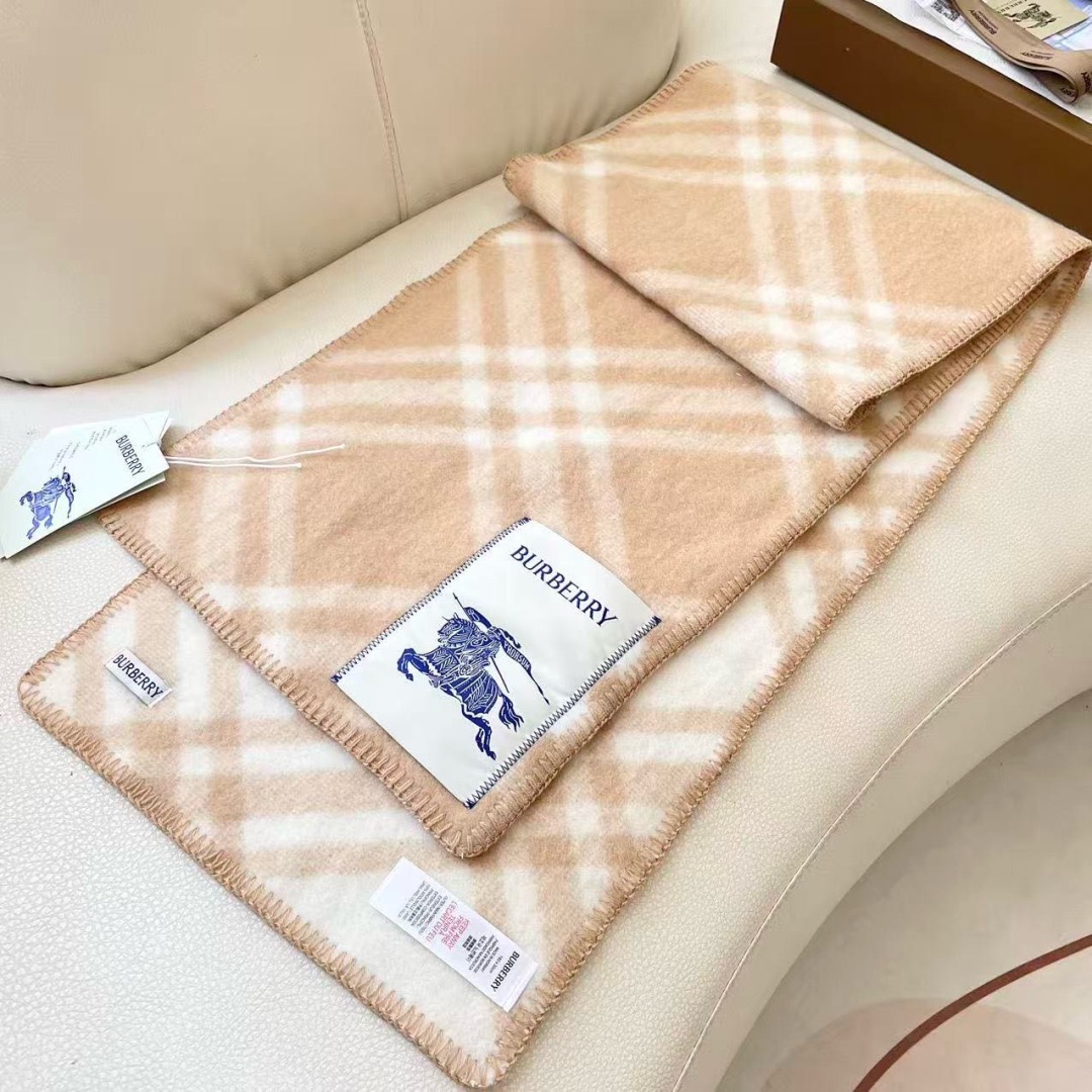 BURBERRY 버버리 체크 울 머플러 담요 3