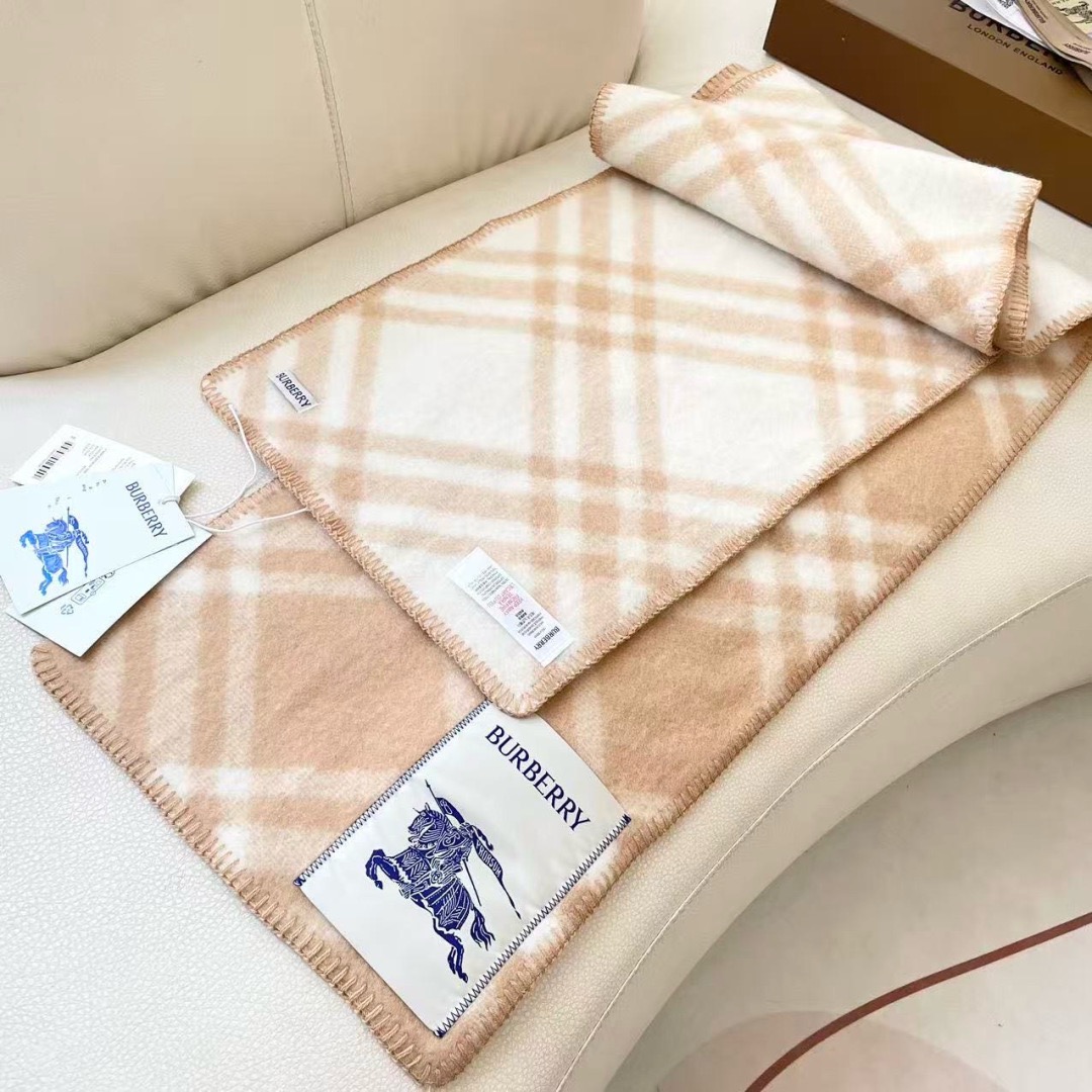 BURBERRY 버버리 체크 울 머플러 담요 4