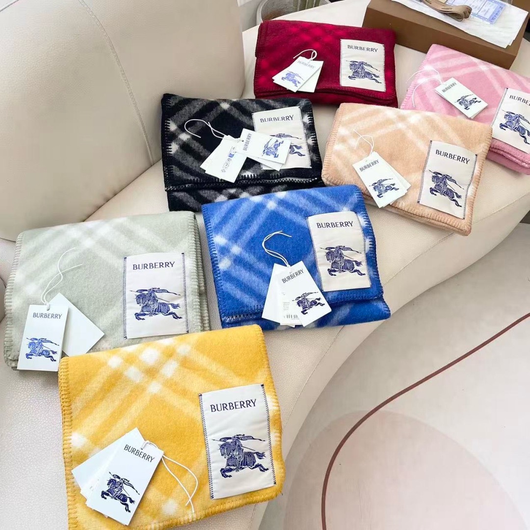 BURBERRY 버버리 체크 울 머플러 담요 9