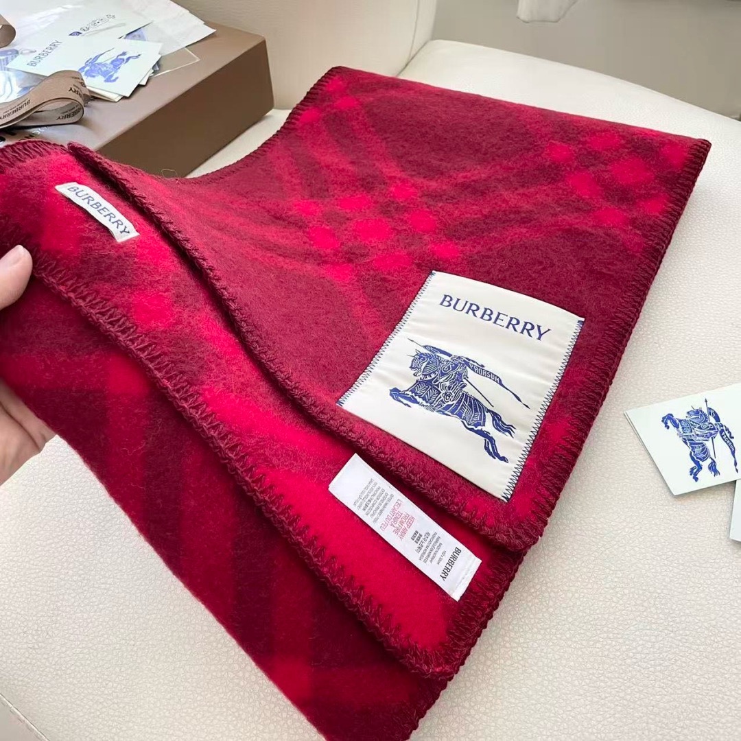 BURBERRY 버버리 체크 울 머플러 담요 1