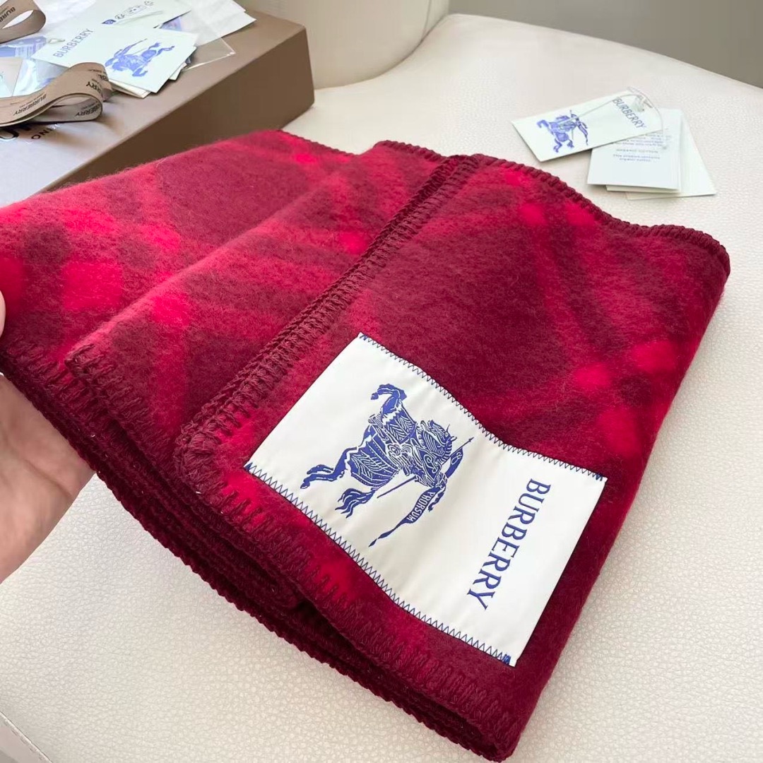 BURBERRY 버버리 체크 울 머플러 담요 2
