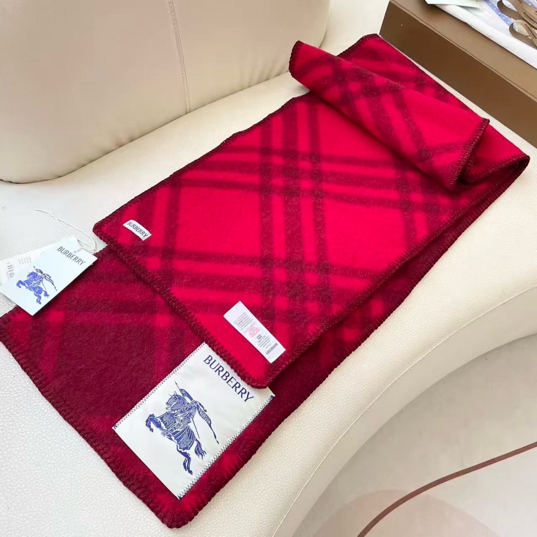 BURBERRY 버버리 체크 울 머플러 담요 4