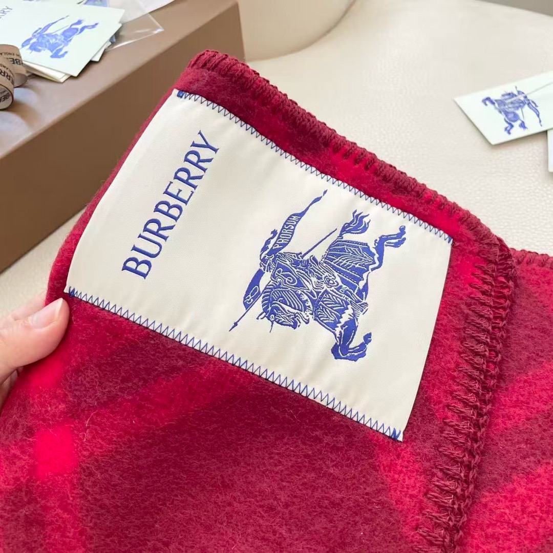 BURBERRY 버버리 체크 울 머플러 담요 5
