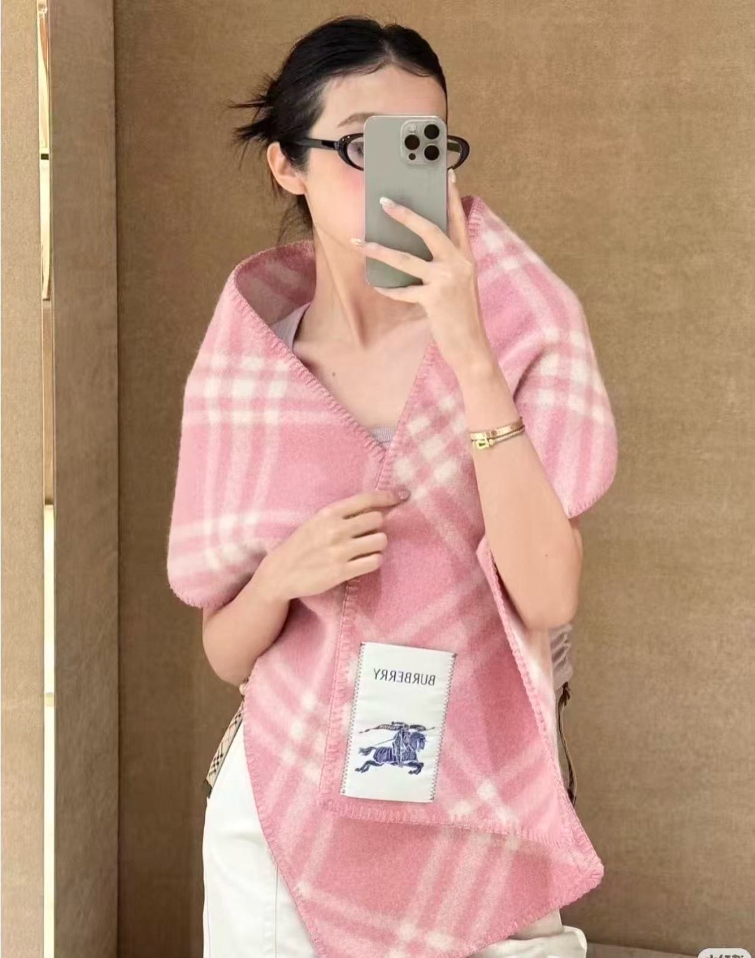 BURBERRY 버버리 체크 울 머플러 담요 1