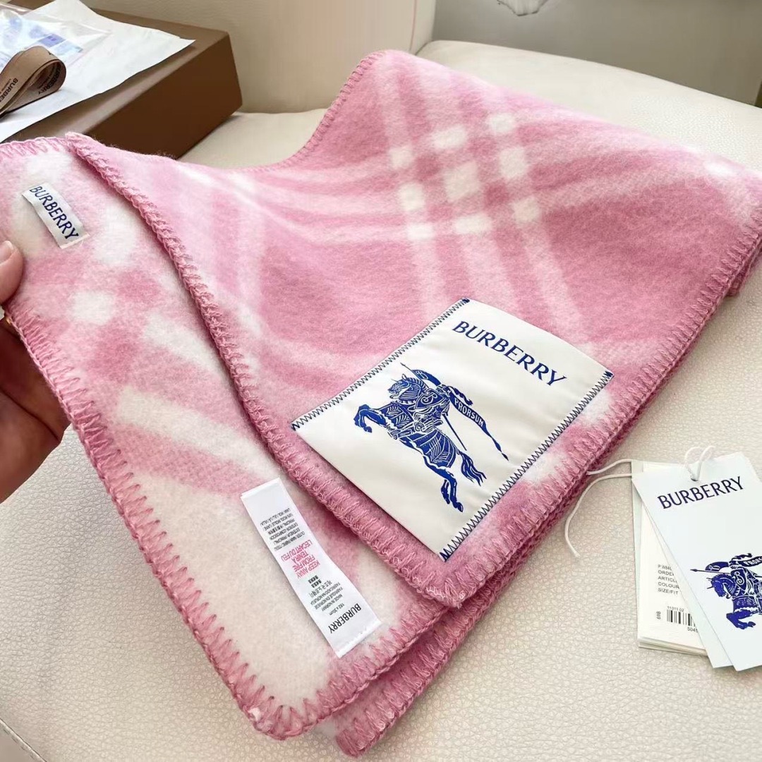 BURBERRY 버버리 체크 울 머플러 담요 3