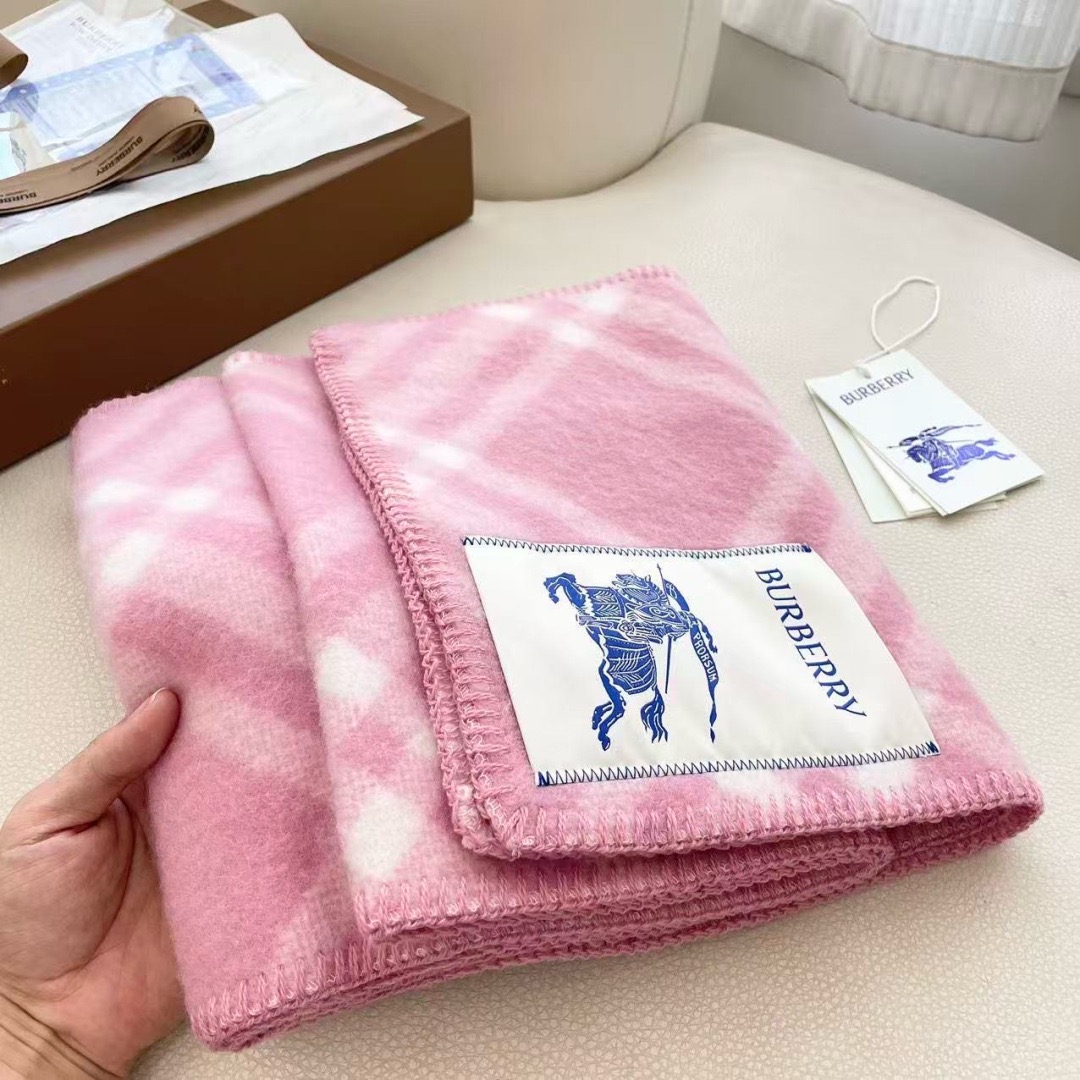 BURBERRY 버버리 체크 울 머플러 담요 4