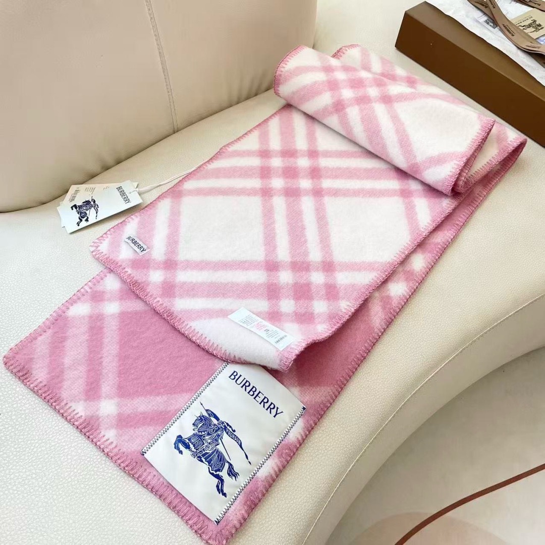 BURBERRY 버버리 체크 울 머플러 담요 6