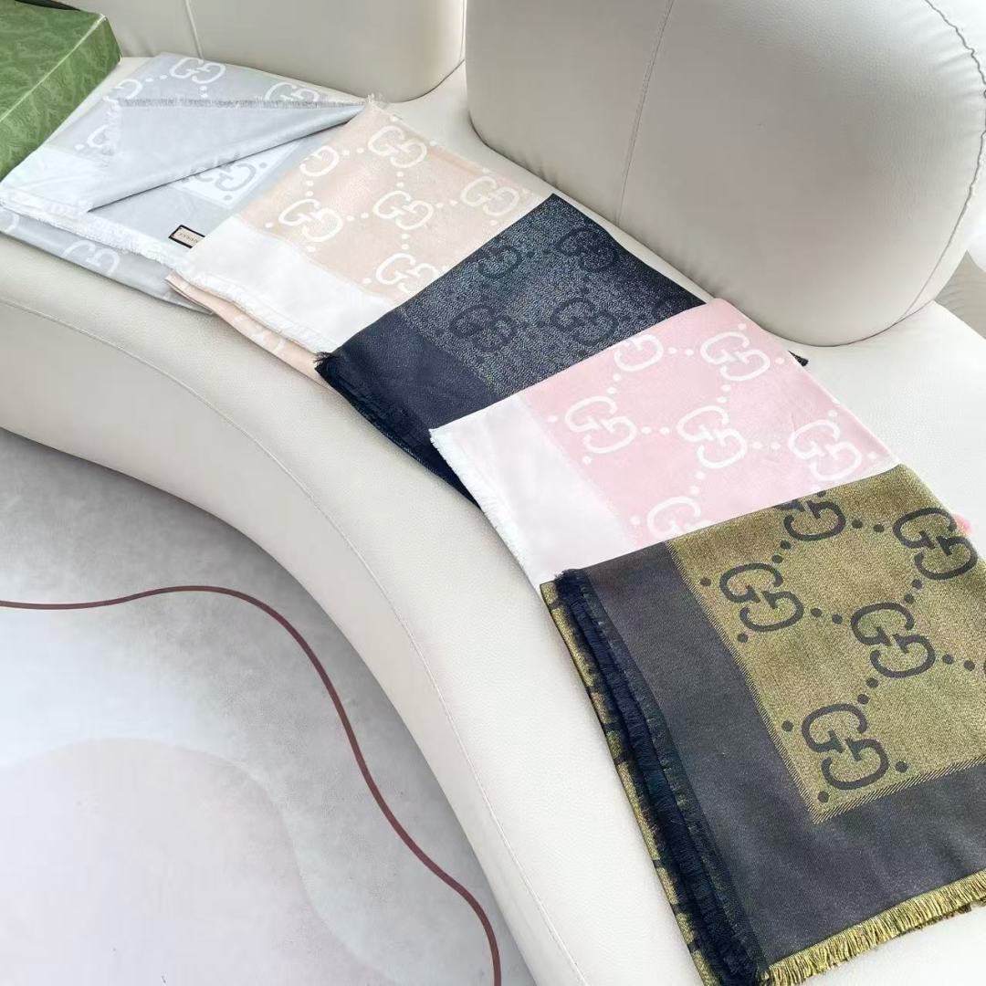 Gucci 구찌 고급 양모 실크 GG 로고 숄 머플러 3