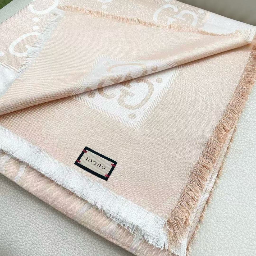 Gucci 구찌 고급 양모 실크 GG 로고 숄 머플러 5