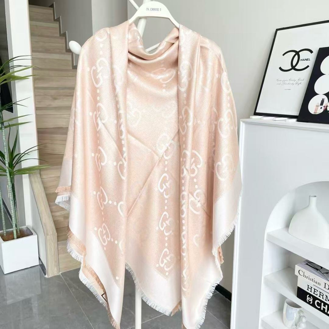 Gucci 구찌 고급 양모 실크 GG 로고 숄 머플러 7