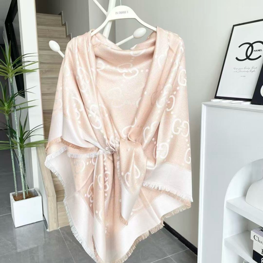 Gucci 구찌 고급 양모 실크 GG 로고 숄 머플러 8