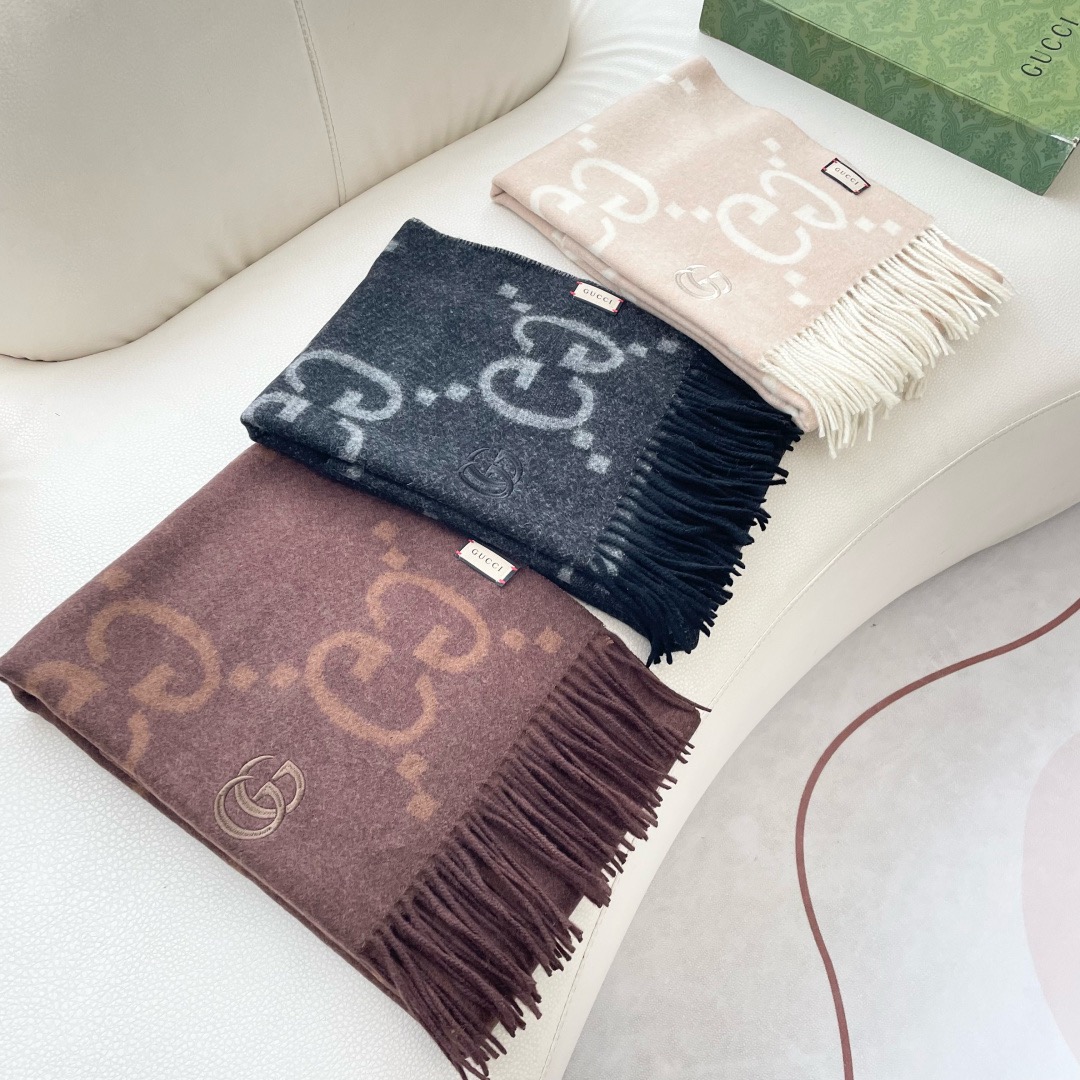 Gucci 구찌 GG 로고 양면 울 머플러 3