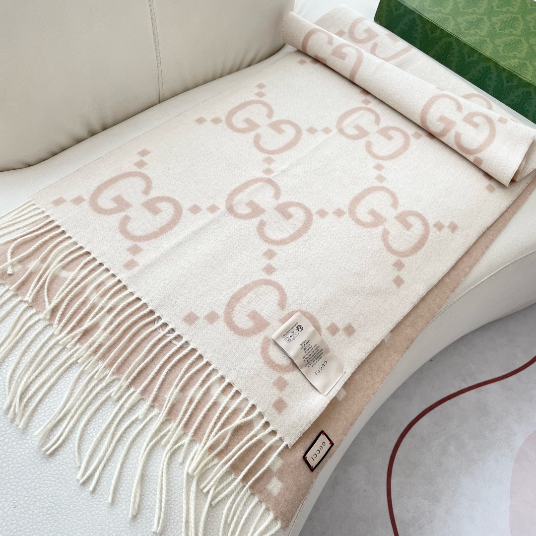 Gucci 구찌 GG 로고 양면 울 머플러 6