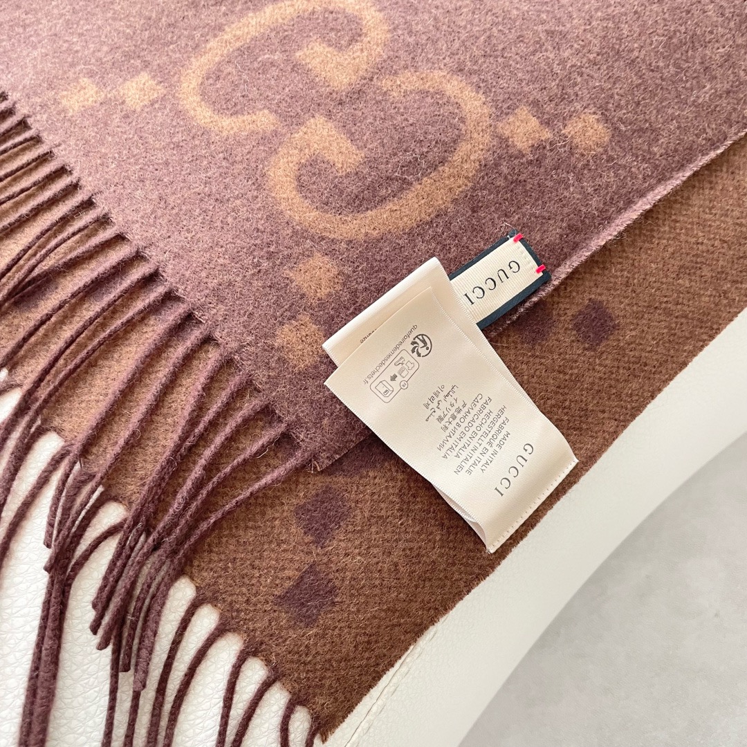 Gucci 구찌 GG 로고 양면 울 머플러 10