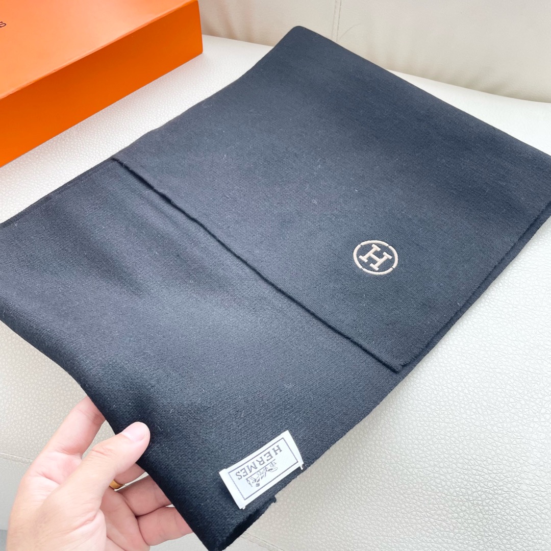 Hermes 에르메스 로고 니트 울 머플러 5