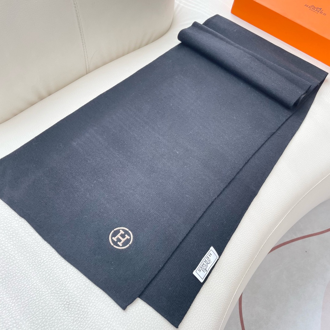 Hermes 에르메스 로고 니트 울 머플러 6