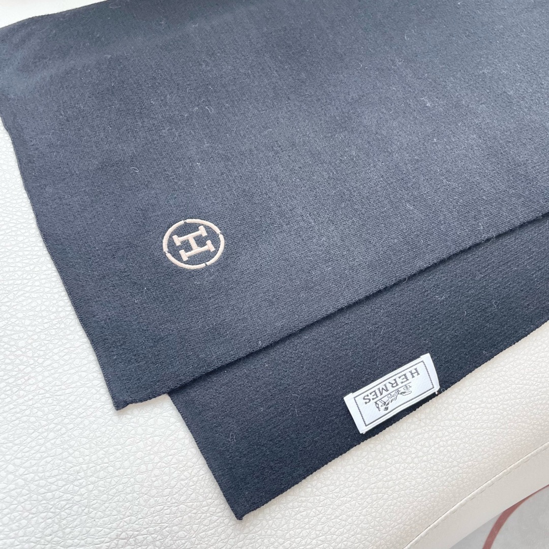 Hermes 에르메스 로고 니트 울 머플러 9