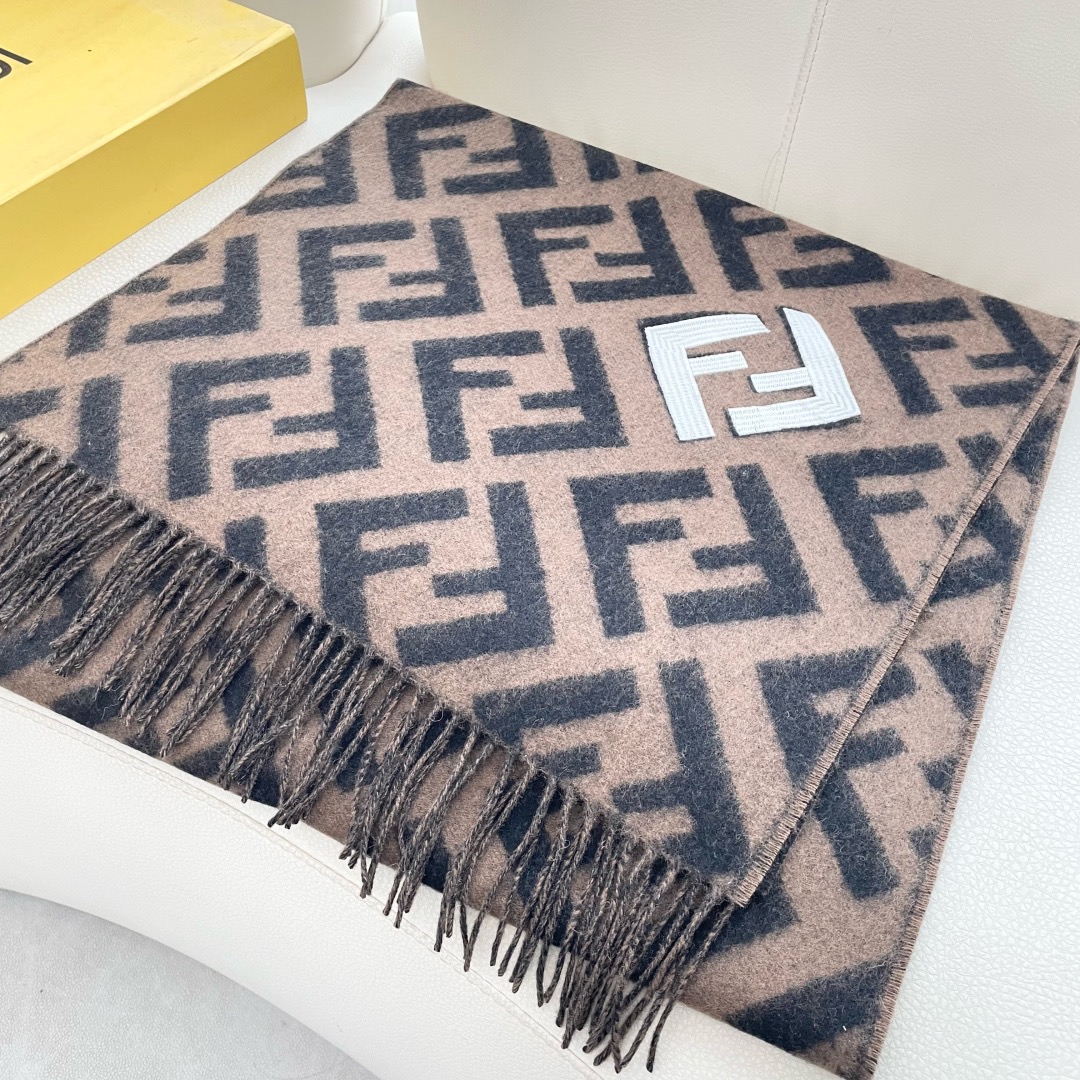 Fendi 펜디 FF 로고 양모 머플러 4